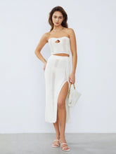 Crochet Eyelet Two Piece Skirt Set